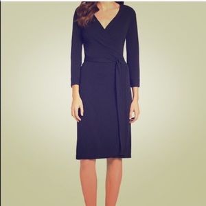 Diane von Furstenberg 3/4 sleeve black Wrap Dress